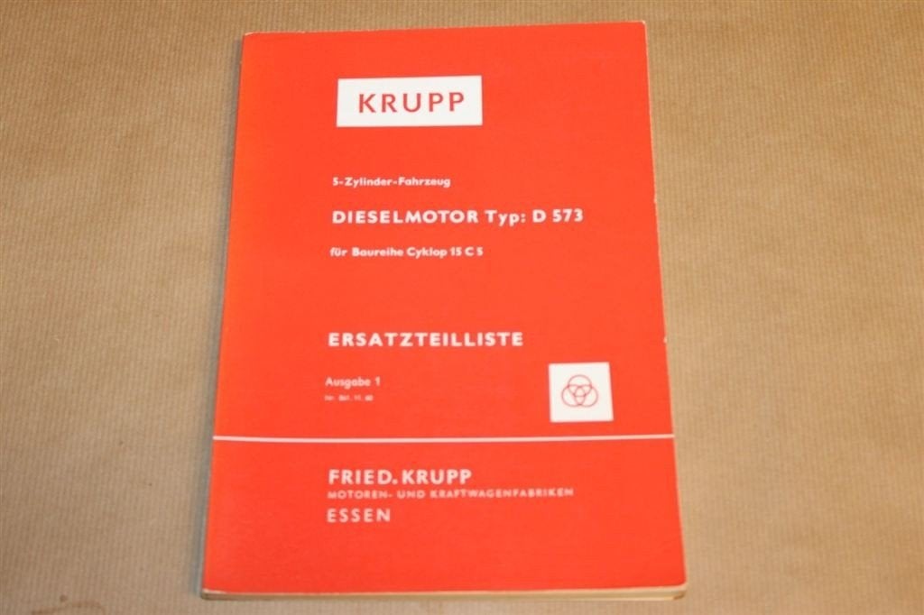 Krupp Dieselmotor - Onderdelencatalogus - 1960, Boeken, Ophalen of Verzenden, Zo goed als nieuw, Tractor en Landbouw