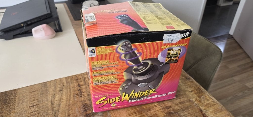 Microsoft SideWinder Force Feedback Pro Joystick + Doos, Ophalen of Verzenden, Gebruikt, Microsoft