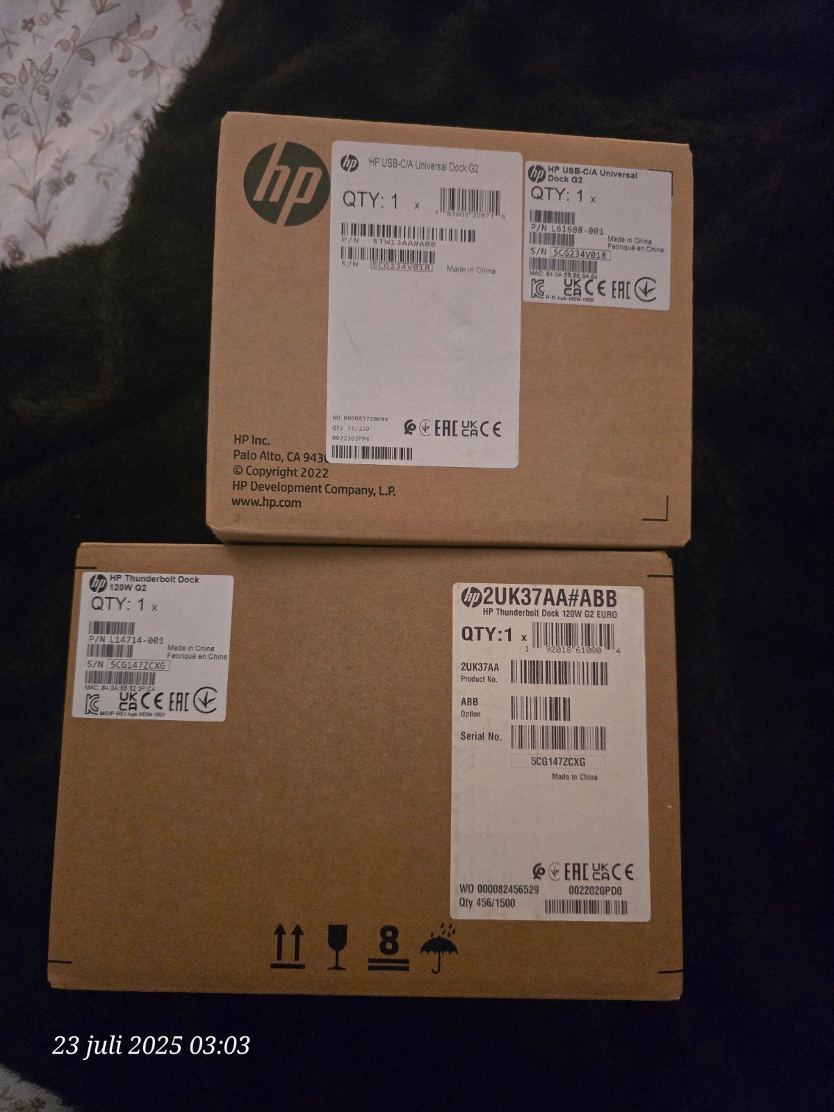 2x Nieuwe HP Docking Stations: USB-C/A & Thunderbolt 120W, Ophalen of Verzenden, Nieuw