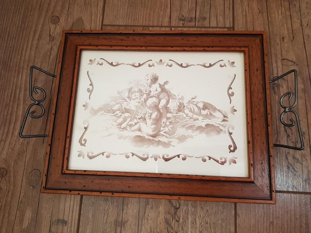 Houten dienblad engelen nieuw, Huis en Inrichting, Woonaccessoires | Dienbladen, Ophalen of Verzenden, Nieuw, Rechthoekig, Hout