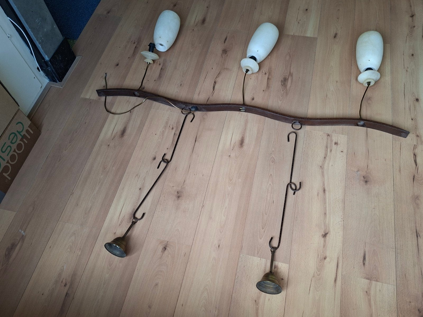 Exclusieve design hanglamp met 3 albast kappen – mediterrane, Ophalen