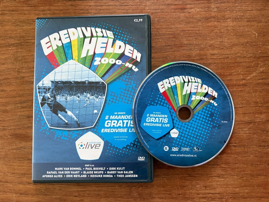 DVD Eredivisie helden 2000 - nu, Cd's en Dvd's, Nederlands, Voetbal, Zo goed als nieuw, Inclusief doosje