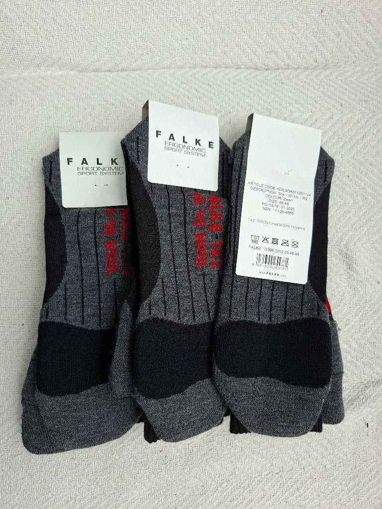 2 paar Falke TK2 Zwart Winter, maat 46-48, Zwart, Falke, Nieuw, Ophalen of Verzenden
