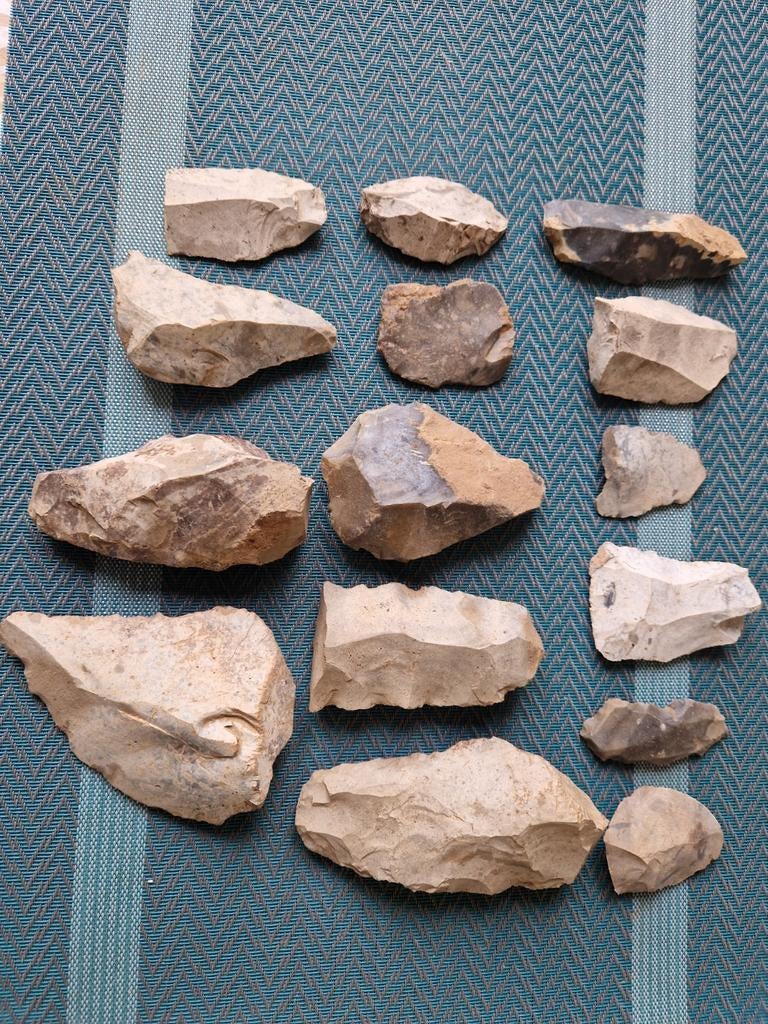 Neolothische bewerkte vuurstenen, Verzamelen, Ophalen of Verzenden