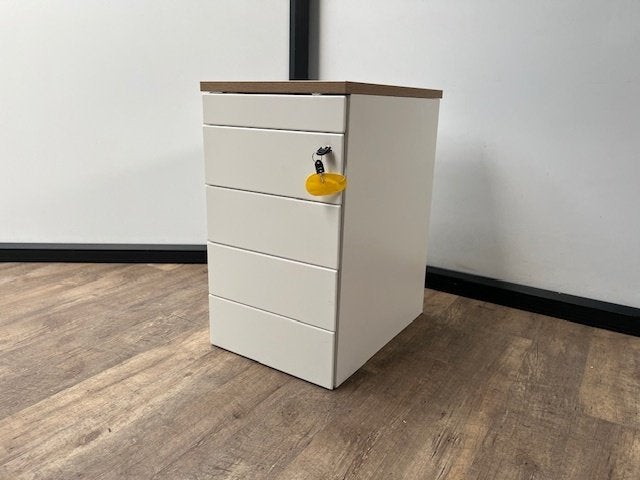 Metalen standcontainer + pennenlade (wit), Ophalen
