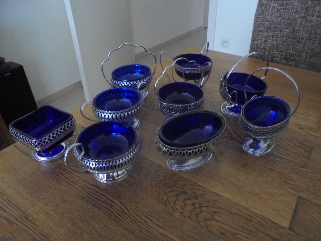 Suikerpotjes ( bonbonnieres ) 8 stuks en 1 melkkannetje, Antiek en Kunst, Ophalen of Verzenden