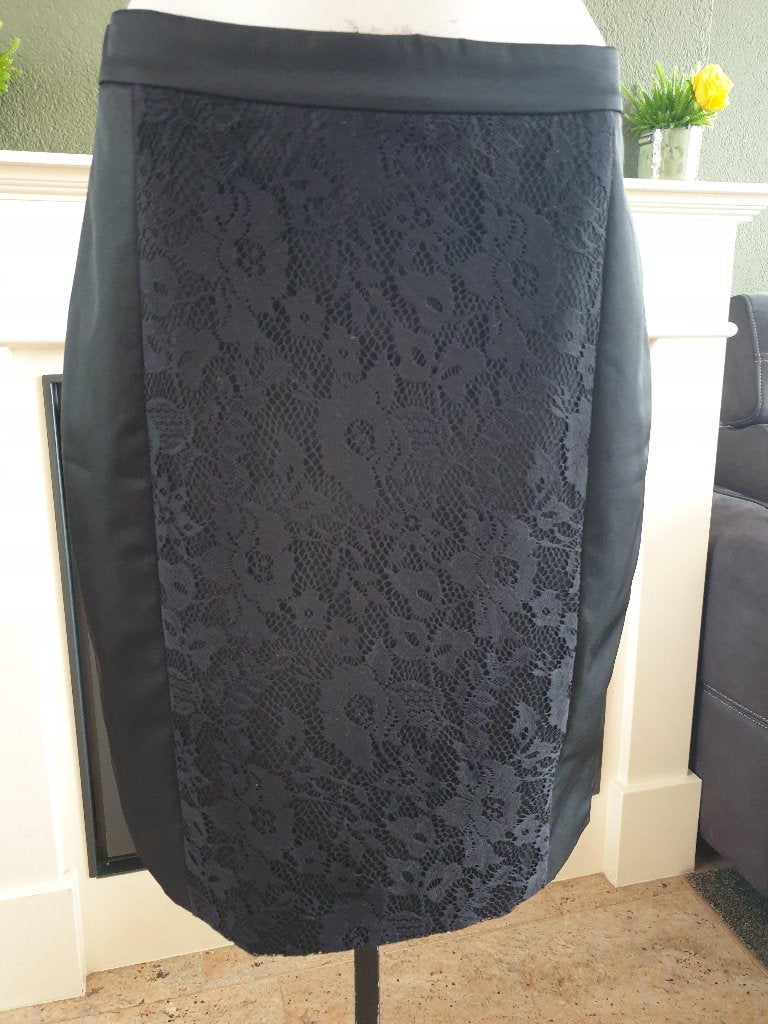 Vanilia mooie zwarte rok kant L 42, Verzenden, Vanilia, Zwart, Maat 42/44 (L)