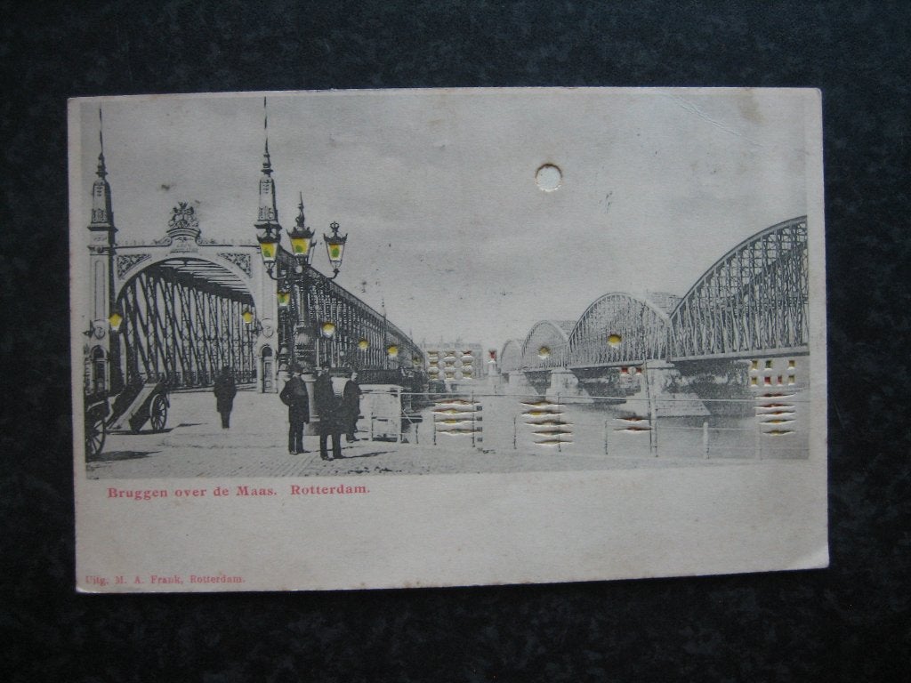 ROTTERDAM  Maasbruggen Tegen het licht houden, Ophalen of Verzenden, Voor 1920, Zuid-Holland