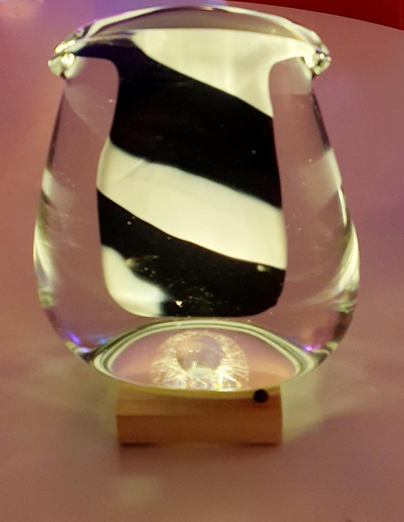 Vintage Glas object Cor Schellen 2003 zebra, Antiek en Kunst, Ophalen
