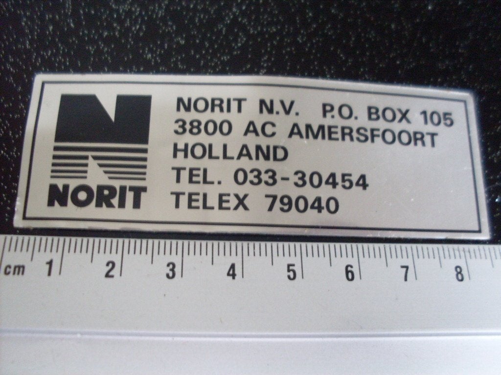 folie sticker Norit amersfoort logo, Verzenden, Zo goed als nieuw, Bedrijf of Vereniging