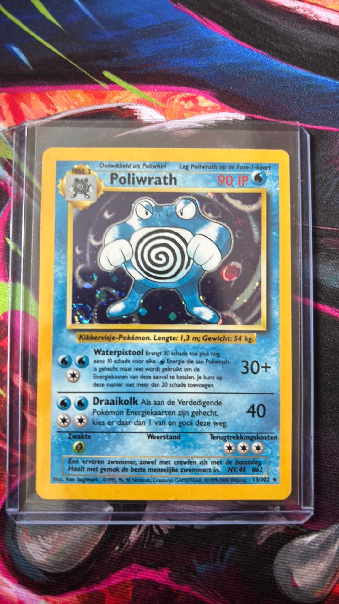 Poliwrath #13 pokemon base set holo, Ophalen of Verzenden, Zo goed als nieuw