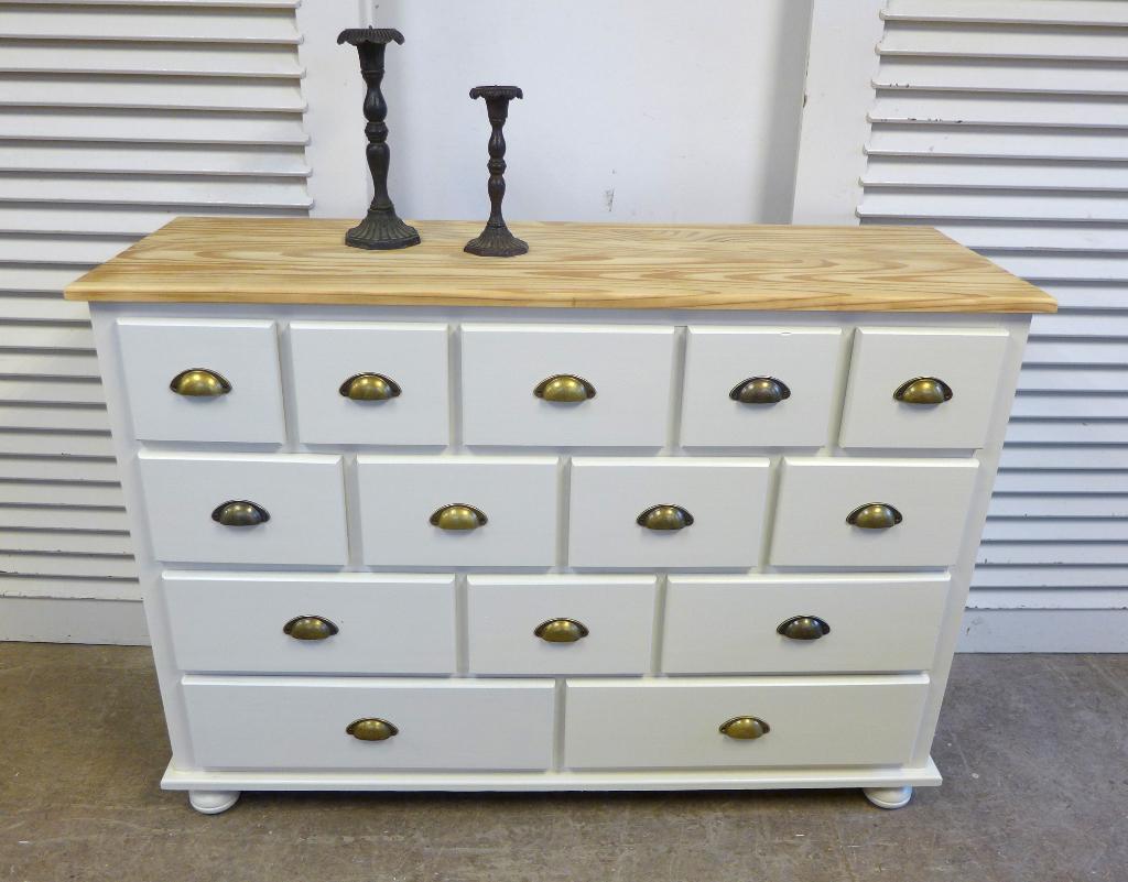 Prachtige witte landelijke commode ladekast, Ophalen, Onbekend, 50 tot 100 cm, Zo goed als nieuw