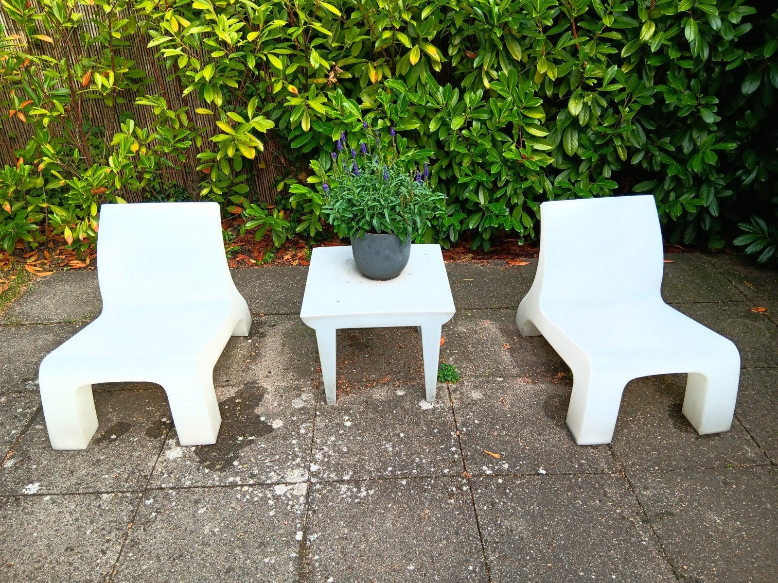 Twee Gispen Rhino chair Hutten design tuinstoelen, Ophalen, Gebruikt, Kunststof