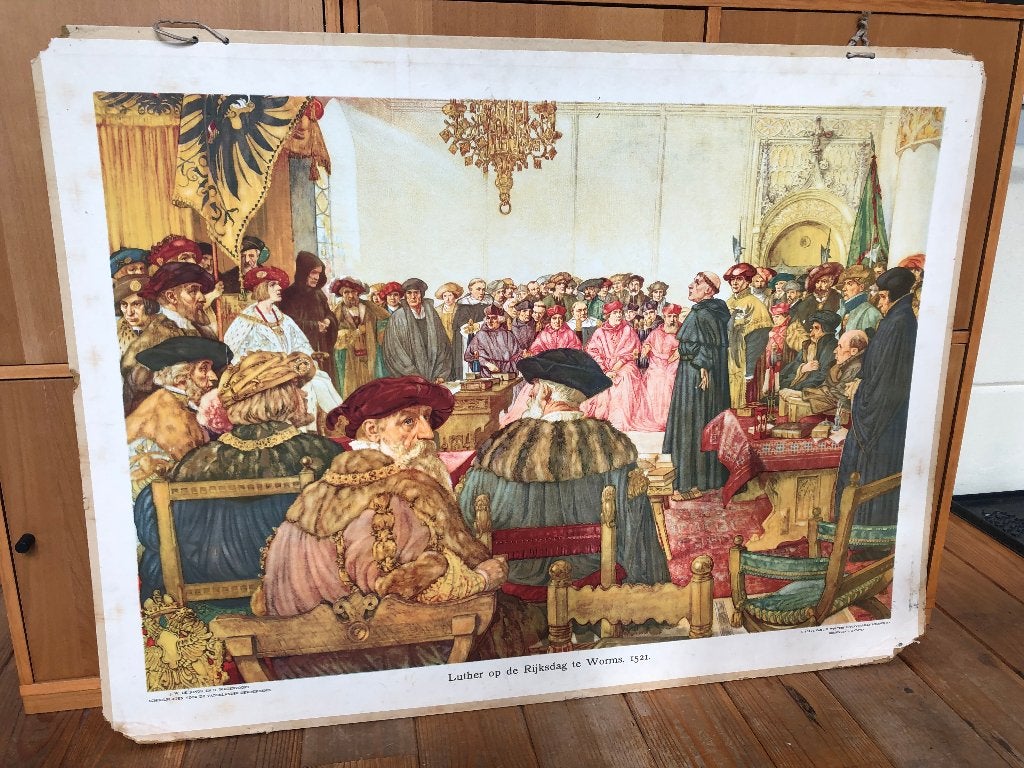 schoolplaat "Luther op de Rijksdag te Worms", Ophalen, Geschiedenis