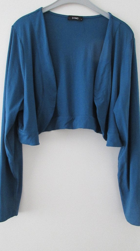X-two blauwe dames bolero maat 1 = maat 48., X-Two, Blauw, Maat 46/48 (XL) of groter, Ophalen of Verzenden