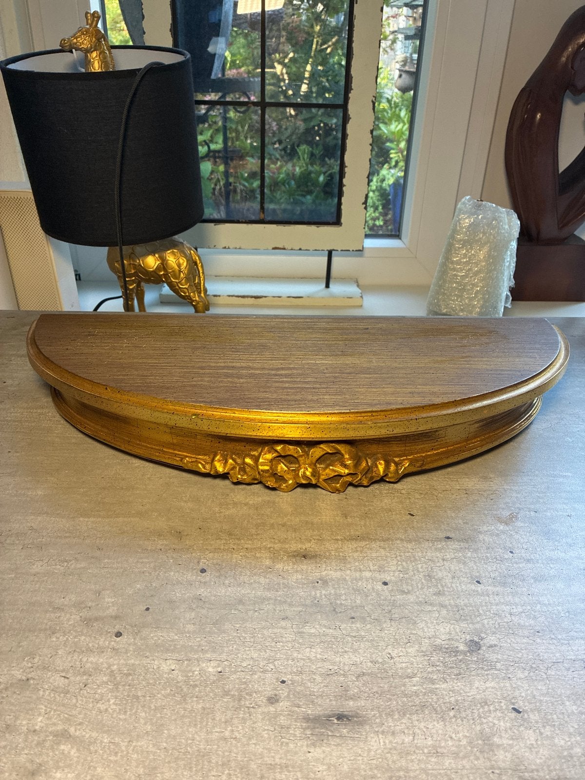 Gouden Halfronde Wandplank met Ornamenten, Ophalen of Verzenden