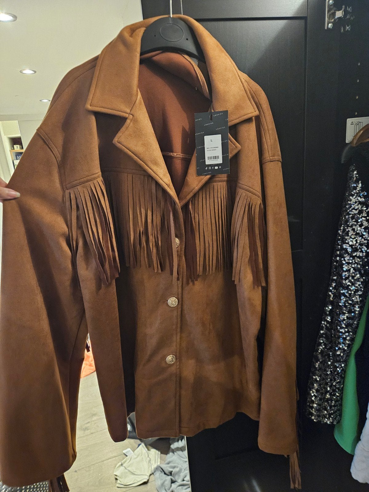 Loavies Western Jas Nieuw met Prijskaartje, Bruin, Maat 42/44 (L), Nieuw, Ophalen of Verzenden