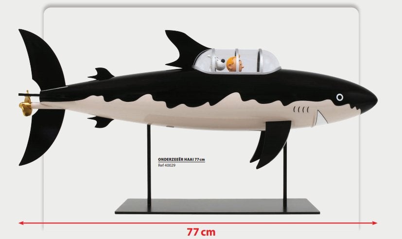 Kuifje Bobby Haai in Duikboot 77 cm Nieuw, Niet ingevuld, Nieuw, Niet ingevuld, Niet ingevuld