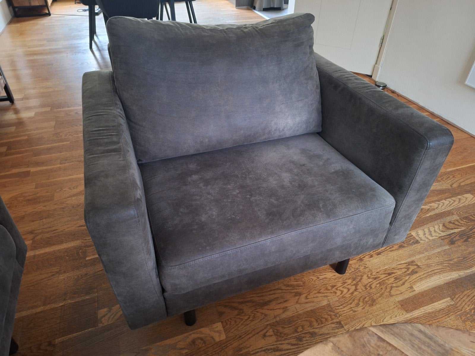 Loveseat faiteuil antraciet, Ophalen, Gebruikt, Tweepersoons, 75 tot 100 cm