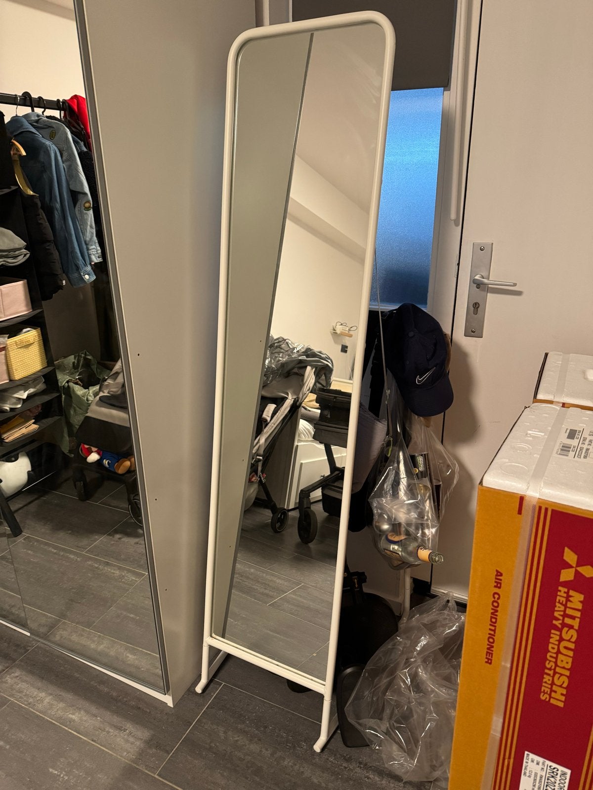 IKEA Knapper staande spiegel - Wit, 48x160 cm, Ophalen, Minder dan 50 cm, Zo goed als nieuw, 150 tot 200 cm