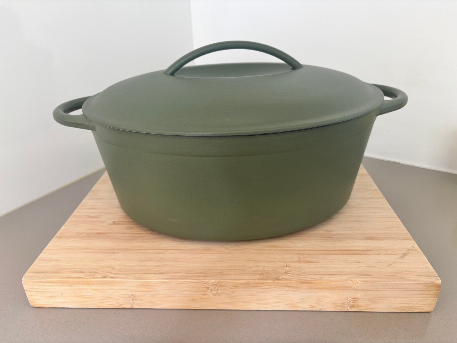 Nieuwe GSW gietijzeren ovale braadpan – Groot – Groen, Huis en Inrichting, Keuken | Potten en Pannen, Ophalen of Verzenden, Nieuw