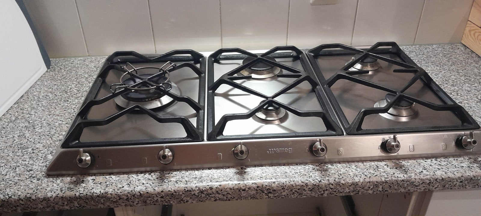 Smeg gas kookplaat, Witgoed en Apparatuur, Ophalen, Inbouw, Gas, 5 kookzones of meer