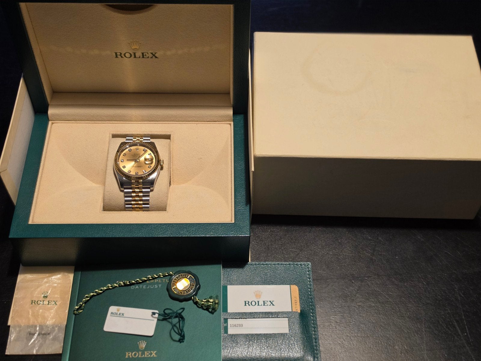 Rolex Datejust 36 Goud/Staal met Diamanten, Sieraden, Tassen en Uiterlijk, Horloges | Heren, Rolex, Ophalen of Verzenden, Zo goed als nieuw