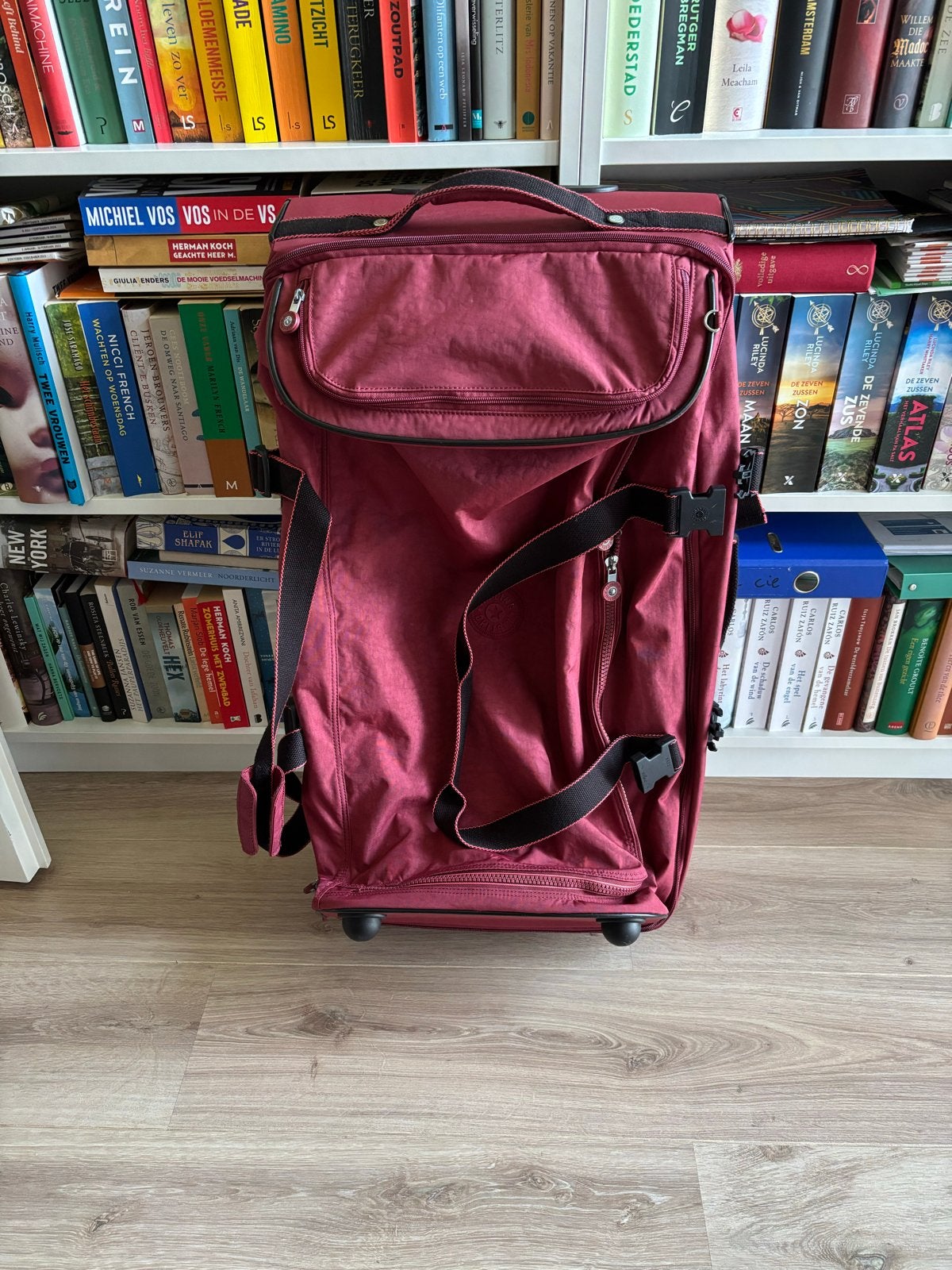 Kipling Grote Reistas met Wieltjes - Bordeauxrood, Ophalen, 30 cm of meer, Zo goed als nieuw, 60 tot 80 cm