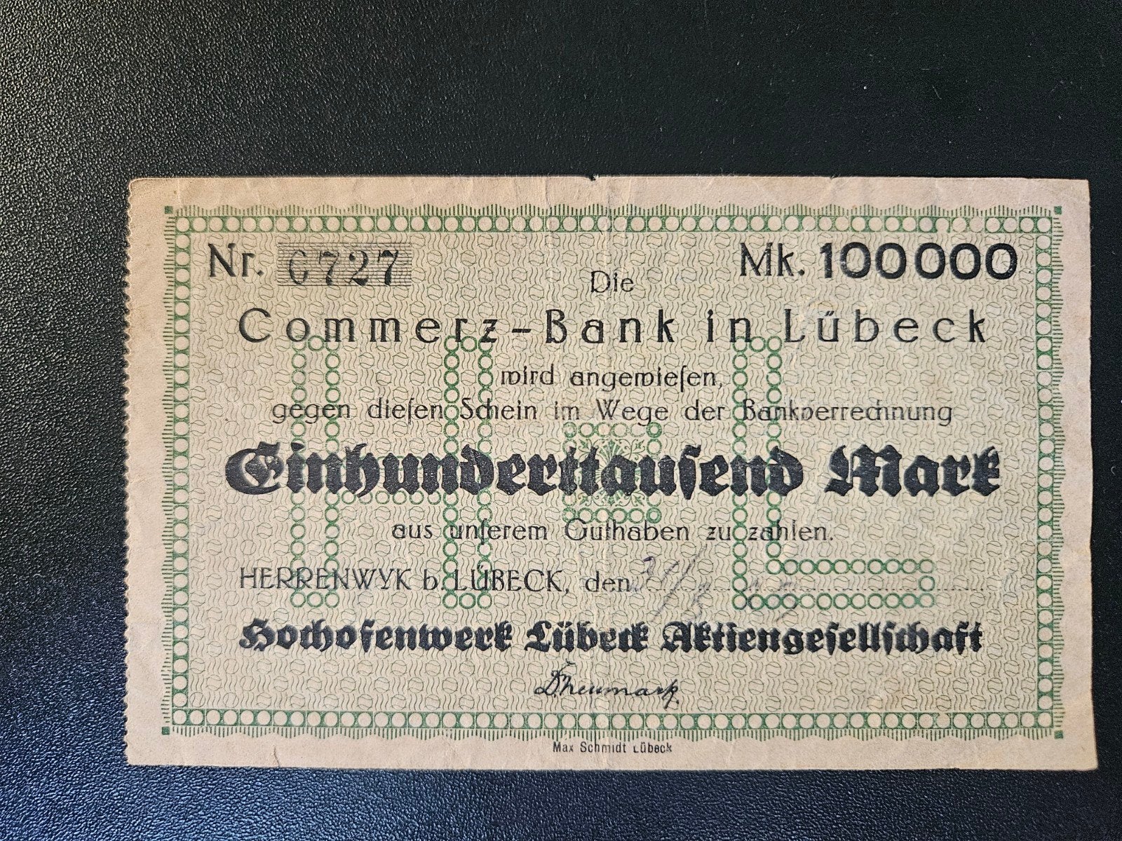 Duitsland Herrenwyk Schleswig-Holstein Hochofenwerk Lübeck, Ophalen of Verzenden, Duitsland, Los biljet
