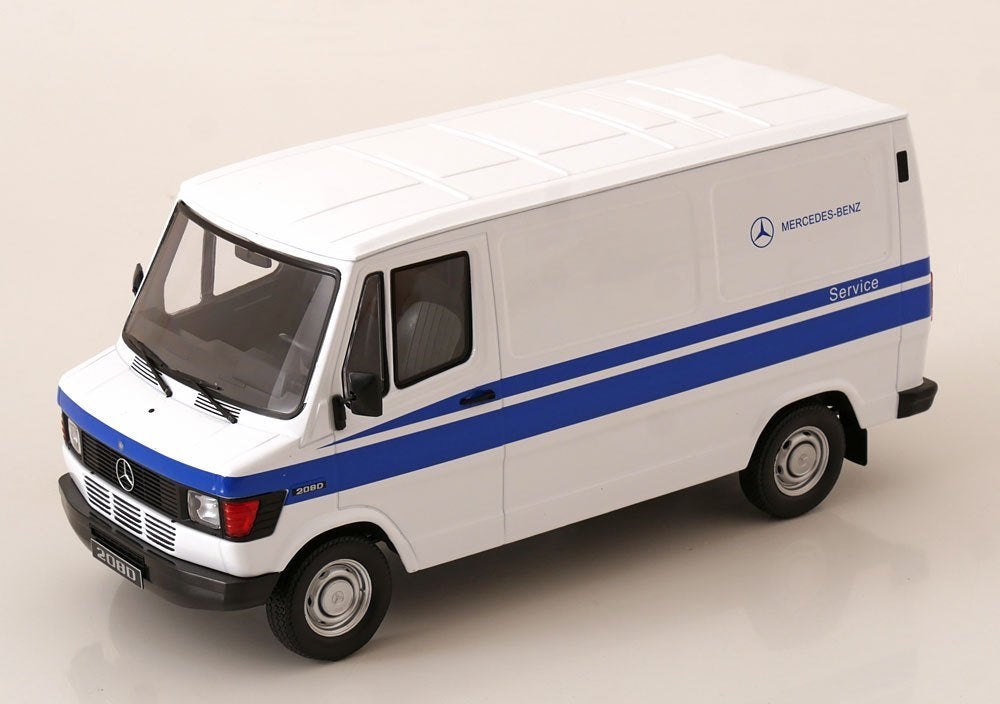 Mercedes-Benz 208 D “Mercedes Service”1988 Wit / Blauw 1-18, Hobby en Vrije tijd, Modelauto's | 1:18, Overige merken, Tschuiten@hotmail.com