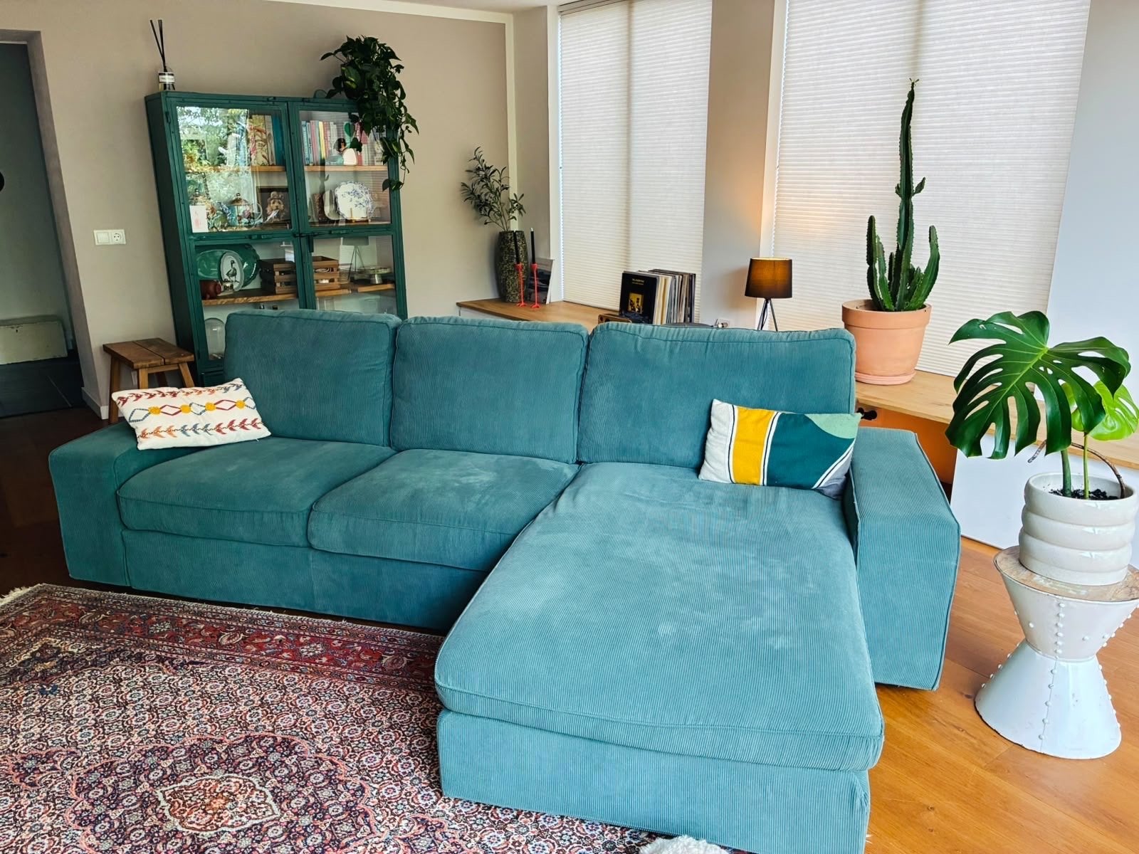 IKEA Kivik Hoekbank met Chaise Longue - Ribstof Groen, Ophalen, Gebruikt, Stof