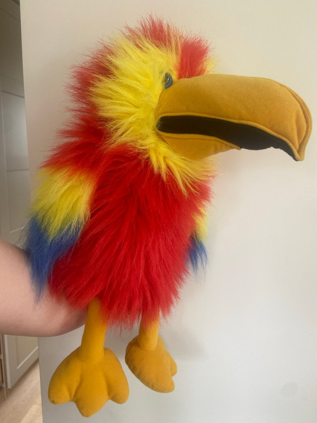 Kleurrijke papegaai handpop van The Puppet Company, Overige merken, Overige karakters, Overige typen, Ophalen of Verzenden