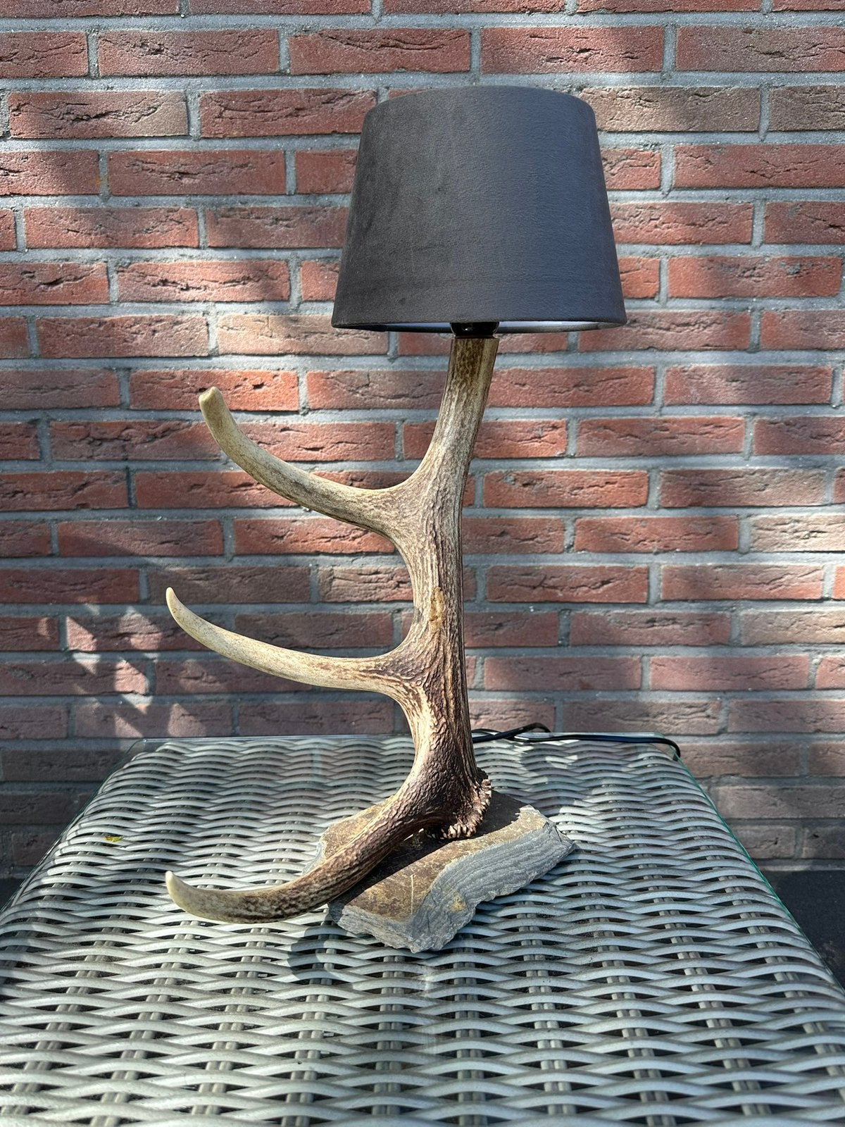 Geweilamp.schemerlamp.geweien.edelhert.damhert.tafellamp., Ophalen of Verzenden, Nieuw, Schemerlamp, Landelijk