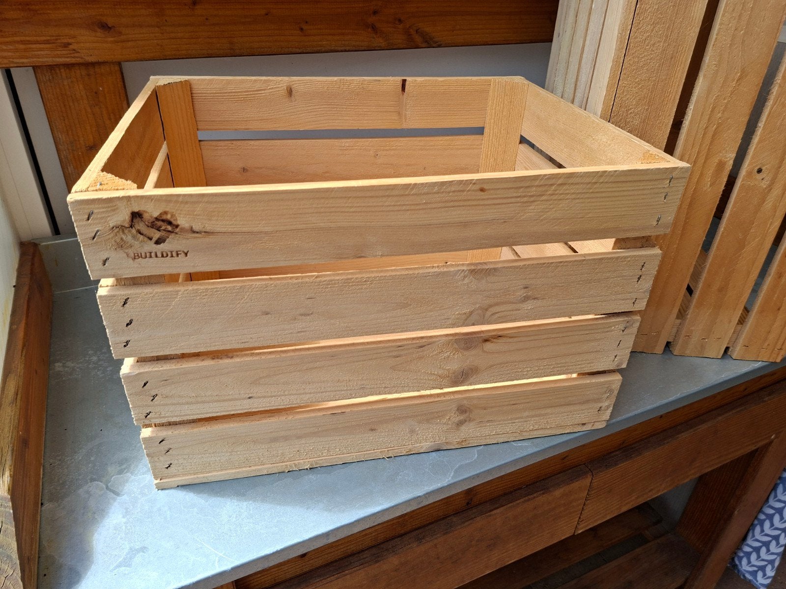 Houten krat - Nieuw - Ideaal voor opslag of decoratie, Ophalen, Minder dan 50 cm, Nieuw, Minder dan 50 cm