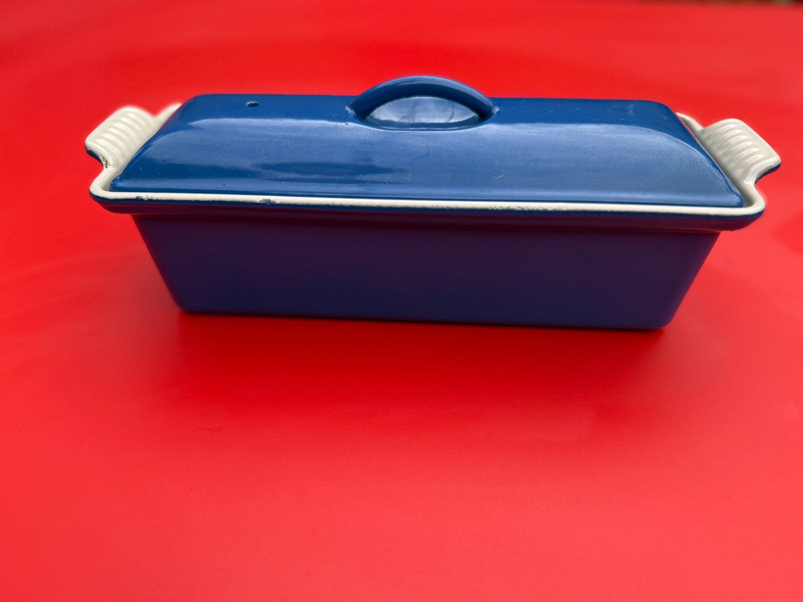 Le Creuset Gietijzeren Terrine / Patévorm - Blauw - Maat 28, Huis en Inrichting, Keuken | Potten en Pannen, Ophalen of Verzenden