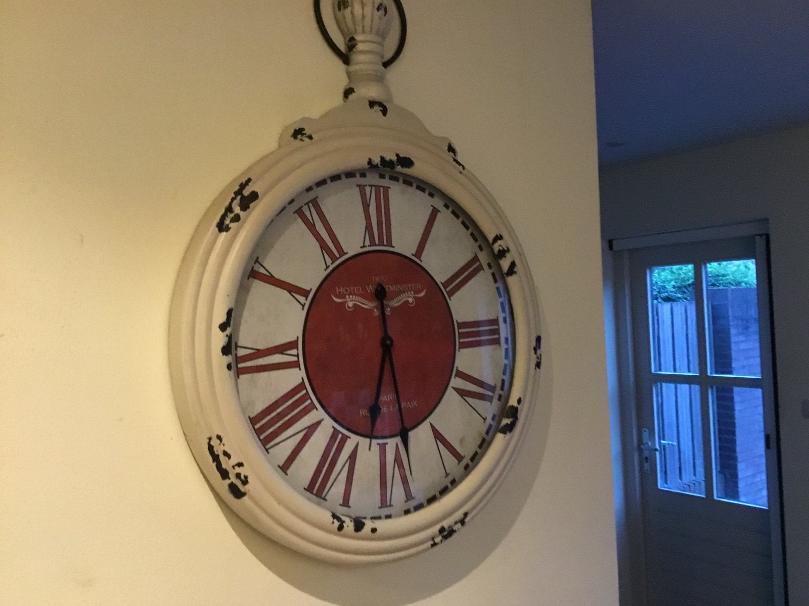 Grote wandklok 'Hotel Westminster' - Vintage stijl, Huis en Inrichting, Ophalen, Wandklok, Vintage, Analoog