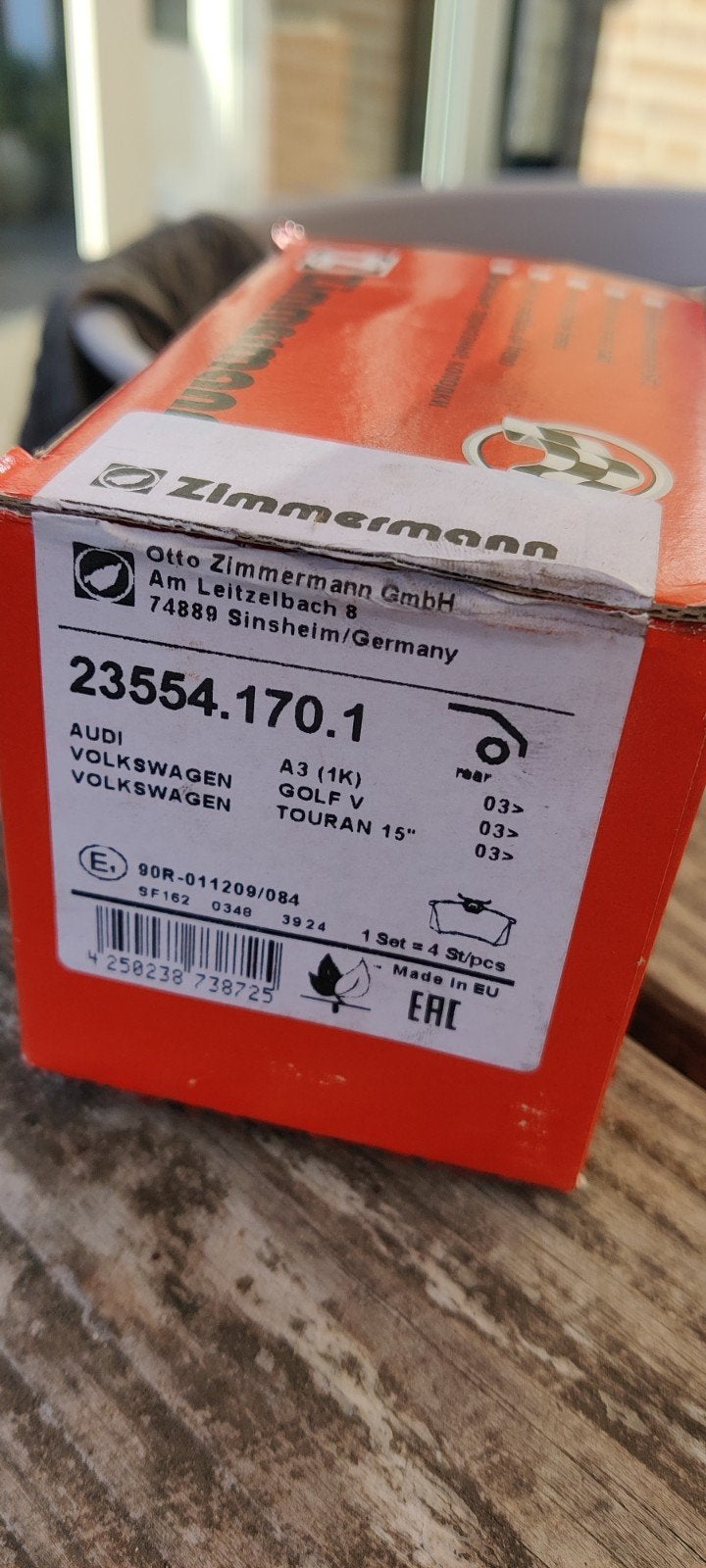 Zimmermann remblokken – Audi / Volkswagen, Ophalen of Verzenden, Nieuw