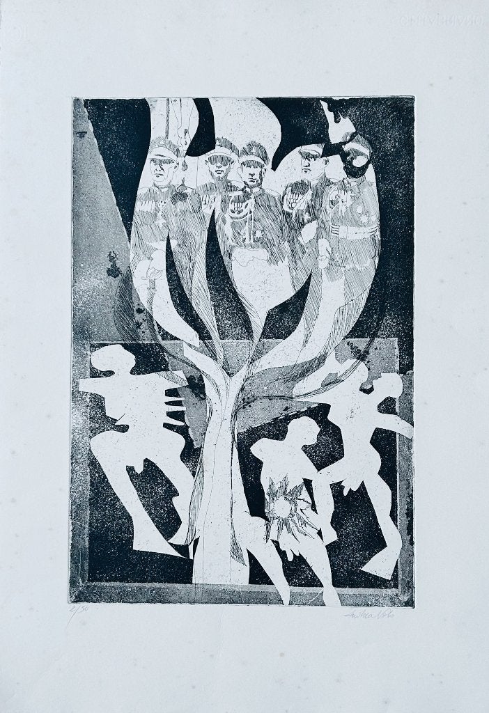 Ets Andreo   ZOMEROPRUIMING, Antiek en Kunst, Kunst | Litho's en Zeefdrukken, Origineel, Ophalen of Verzenden, Ets