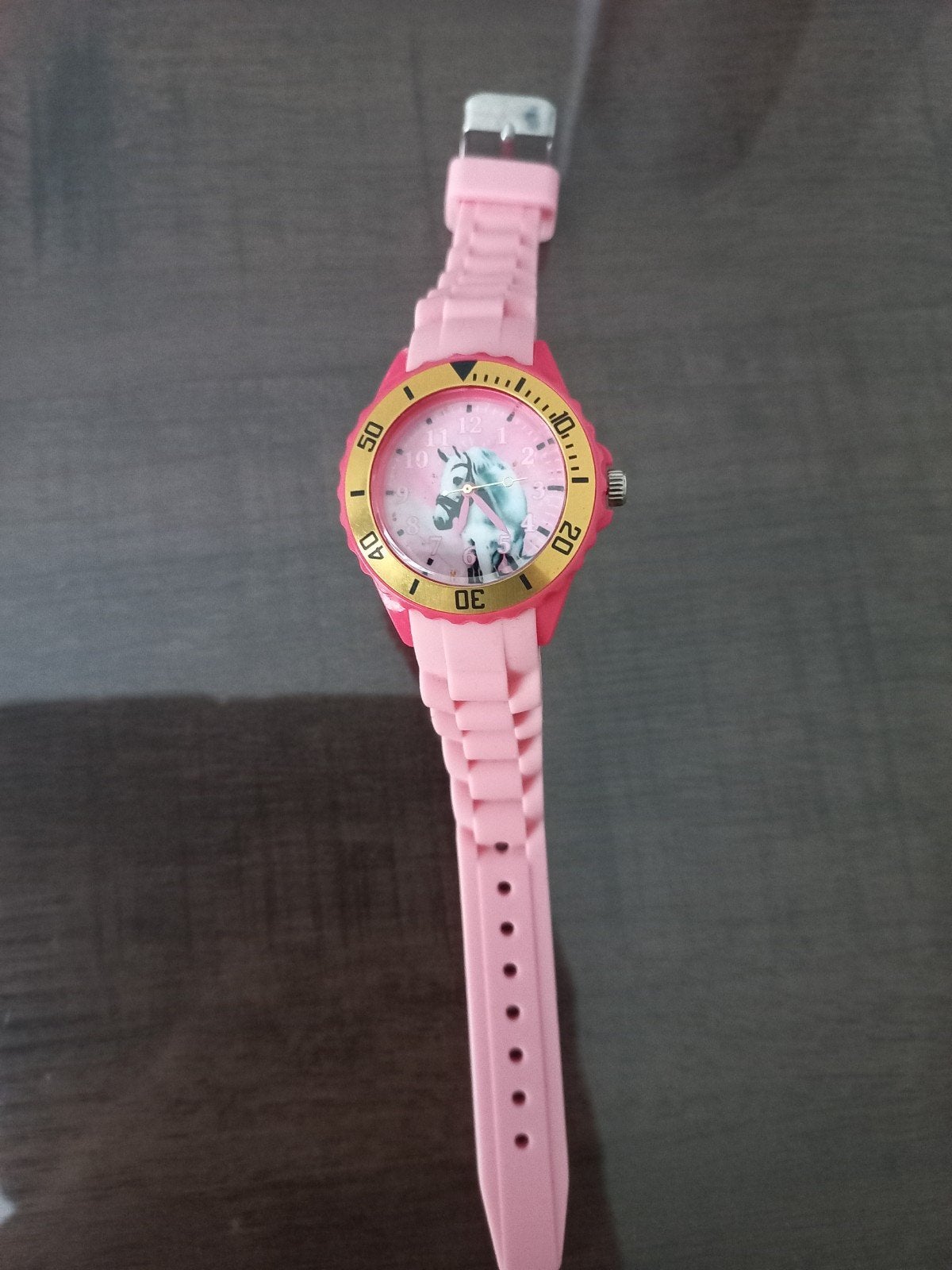 Roze kinderhorloge paardenpraat, Ophalen of Verzenden, Zo goed als nieuw, Roze, Meisje