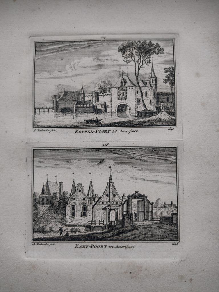 205-206 Amersfoort Koppel en Kamppoort Kopergravure dl 3, Ophalen of Verzenden