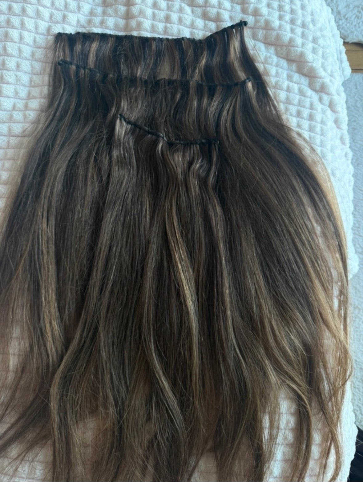 Weave extensions 60cm karamel highlights ~ 250 gram, Sieraden, Tassen en Uiterlijk, Ophalen of Verzenden, Zo goed als nieuw, Pruik of Haarverlenging