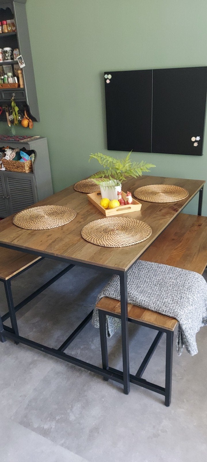 Eettafel set met banken van het merk Made, Ophalen, Gebruikt, 100 tot 150 cm, 50 tot 100 cm
