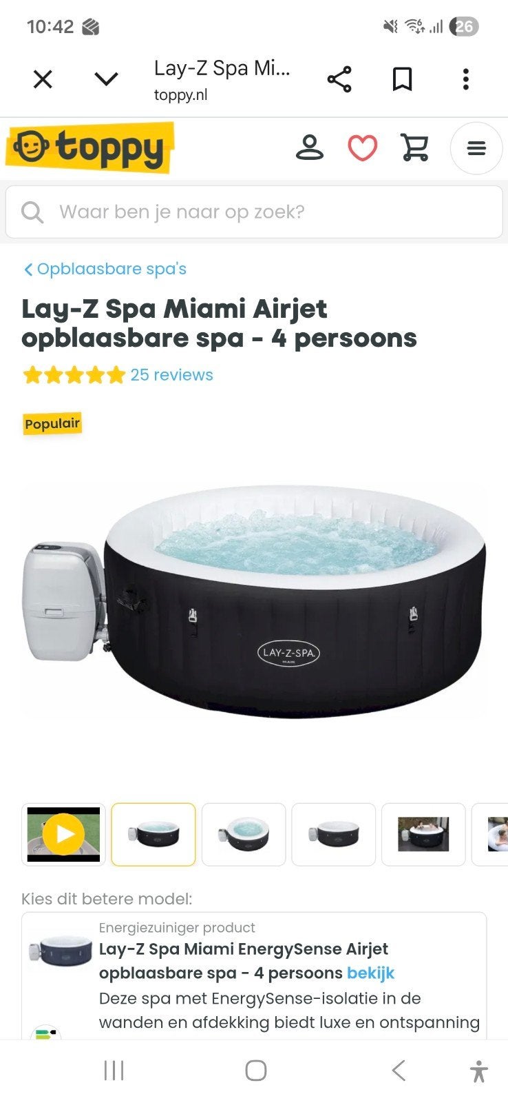 te koop lay-z spa miami airjet, Ophalen, Zo goed als nieuw