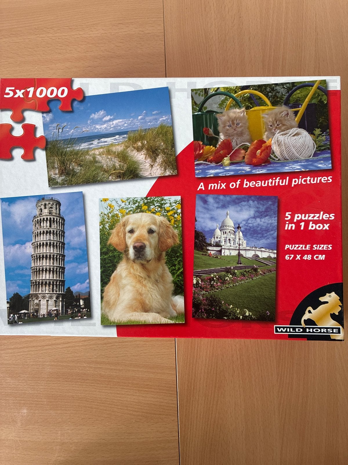 Wild Horse 5x1000 stukjes puzzel - diverse afbeeldingen, Ophalen, Meer dan 1500 stukjes, Zo goed als nieuw, Legpuzzel