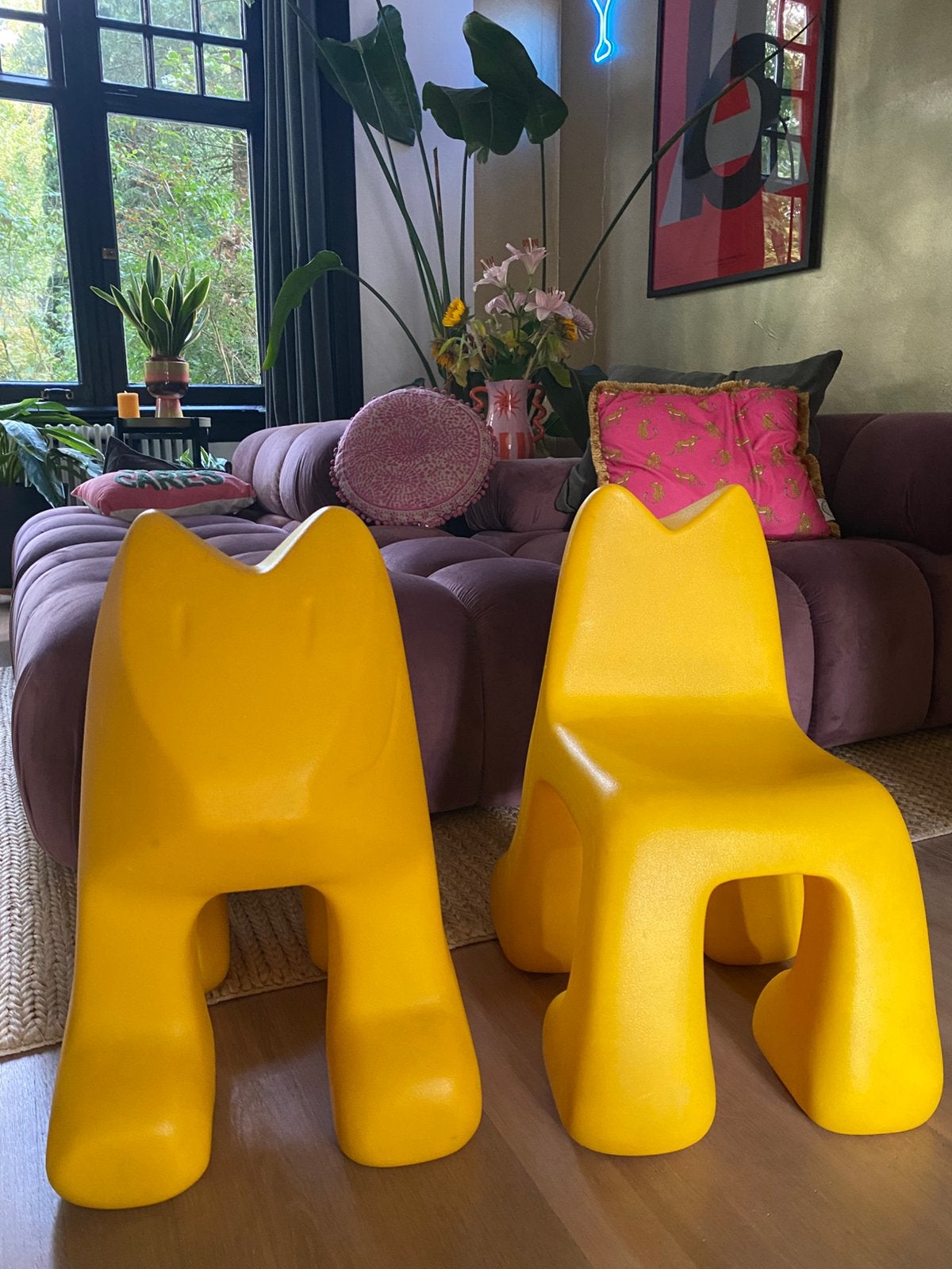 2x Magis design Julian kinderstoel Javier Mariscal, Stoel, Kunststof, Gemerkt, Geel