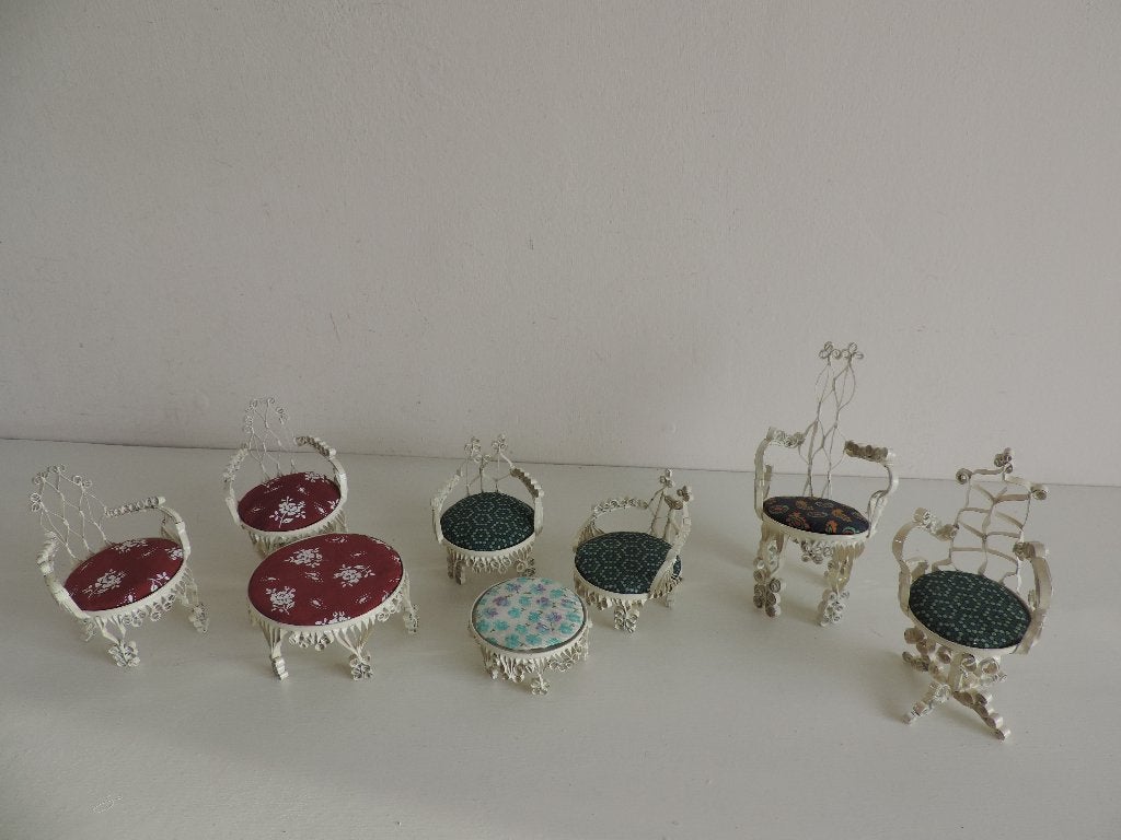 vintage poppenhuis setje, Ophalen of Verzenden, Gebruikt, Poppenhuis