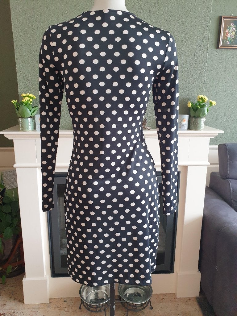 Kyra & Ko schitterende travelstof jurk mt S 36, Verzenden, Zwart, Zo goed als nieuw, Knielengte