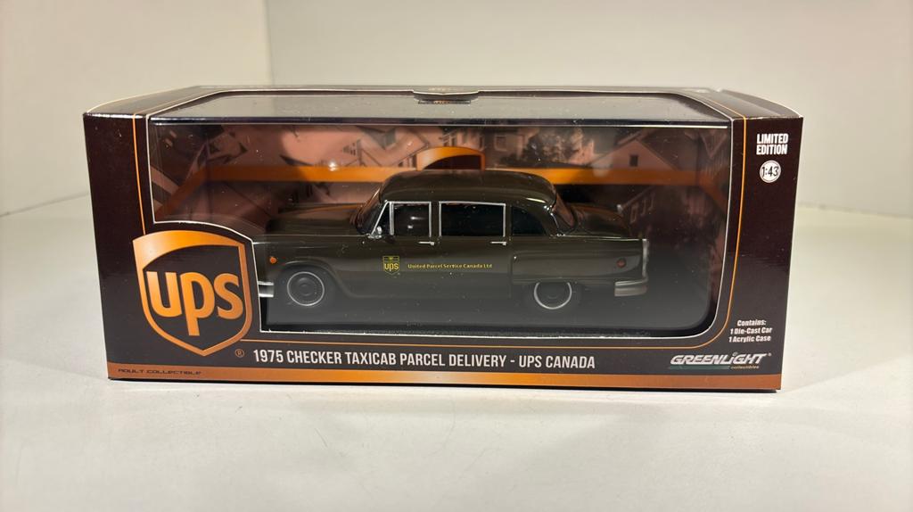 Checker taxicab parcel delivery ups canda Greenlight 1.43, Hobby en Vrije tijd, Modelauto's | 1:43, Overige merken, Auto, Ophalen of Verzenden