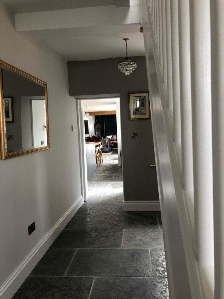 LAATSTE PARTIJ; 120 m2 BOURGONDISCHE DALLEN BOURGOGNE NOIR, Ophalen, Nieuw, 75 m² of meer, Laminaat