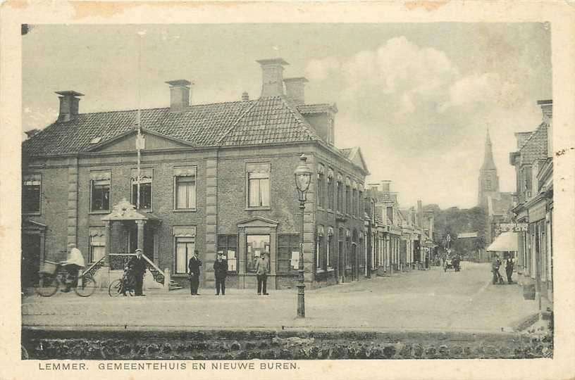 380-794-015 Lemmer Gemeentehuis en Nieuwe Buren, Verzenden, Voor 1920, Friesland